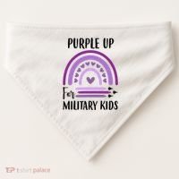 Military Purple Up Rainbow Heart USA-Made Doggie Bandana thumb 0