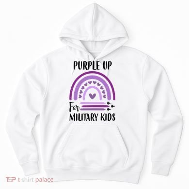 Military Purple Up Rainbow Heart Hoodie