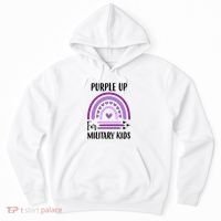 Military Purple Up Rainbow Heart Hoodie thumb 0