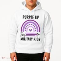 Military Purple Up Rainbow Heart Hoodie thumb 2