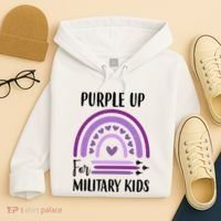Military Purple Up Rainbow Heart Hoodie thumb 4
