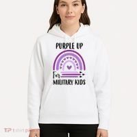Military Purple Up Rainbow Heart Hoodie thumb 5