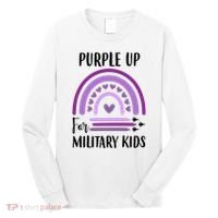 Military Purple Up Rainbow Heart Long Sleeve Shirt thumb 0