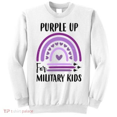 Military Purple Up Rainbow Heart Sweatshirt