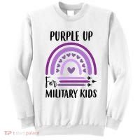 Military Purple Up Rainbow Heart Sweatshirt thumb 0