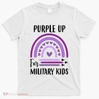 Military Purple Up Rainbow Heart T-Shirt thumb 0