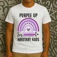 Military Purple Up Rainbow Heart T-Shirt thumb 3