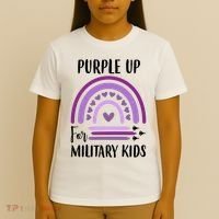Military Purple Up Rainbow Heart T-Shirt thumb 4
