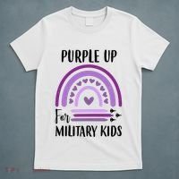 Military Purple Up Rainbow Heart T-Shirt thumb 5