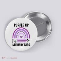 Military Purple Up Rainbow Heart Button thumb 0