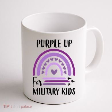 Military Purple Up Rainbow Heart Coffee Mug back