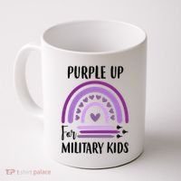 Military Purple Up Rainbow Heart Coffee Mug thumb 0