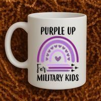 Military Purple Up Rainbow Heart Coffee Mug thumb 2