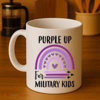 Military Purple Up Rainbow Heart Coffee Mug thumb 4