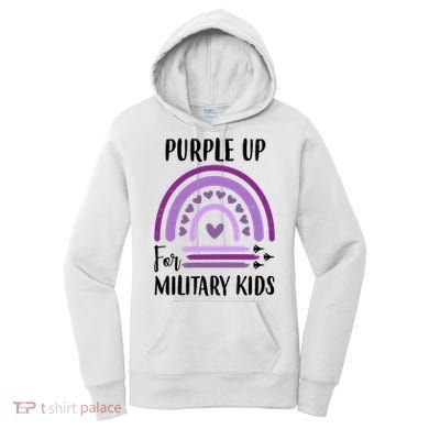 Military Purple Up Rainbow Heart Women's Hoodie