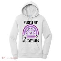 Military Purple Up Rainbow Heart Women's Hoodie thumb 0