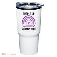 Military Purple Up Rainbow Heart Tumbler thumb 0