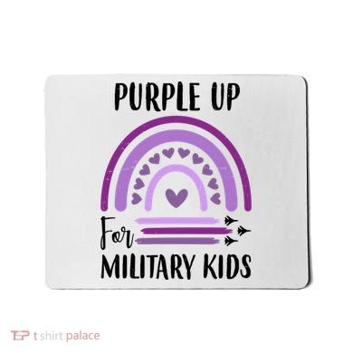 Military Purple Up Rainbow Heart Mousepad