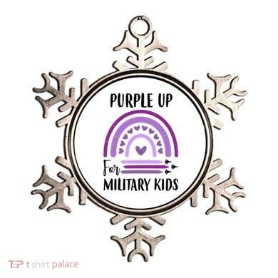 Military Purple Up Rainbow Heart Ornament