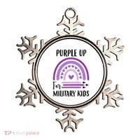 Military Purple Up Rainbow Heart Ornament thumb 0