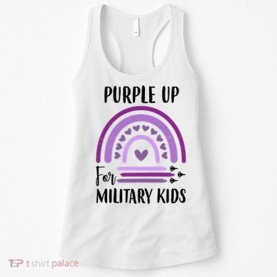Military Purple Up Rainbow Heart Women's Tank Top