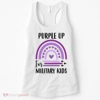 Military Purple Up Rainbow Heart Women's Tank Top thumb 0