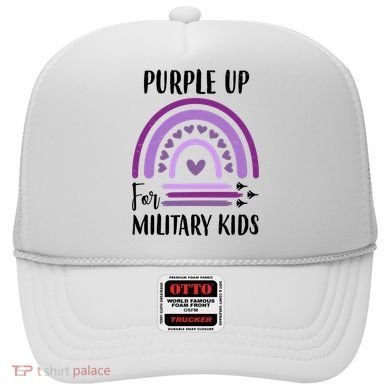 Military Purple Up Rainbow Heart Hat