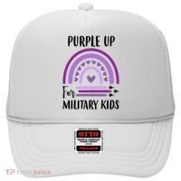 Military Purple Up Rainbow Heart Hat thumb 0