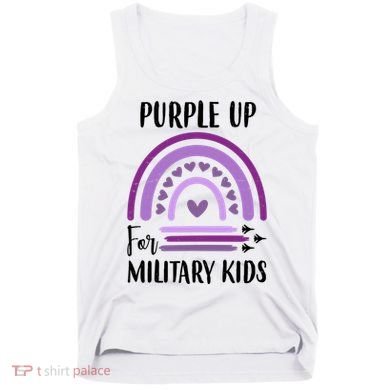 Military Purple Up Rainbow Heart Tank Top