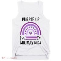 Military Purple Up Rainbow Heart Tank Top thumb 0