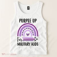 Military Purple Up Rainbow Heart Tank Top thumb 2