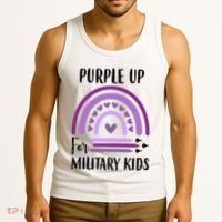 Military Purple Up Rainbow Heart Tank Top thumb 3