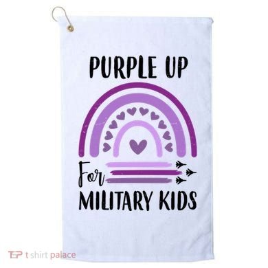 Military Purple Up Rainbow Heart Golf Towel