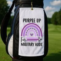 Military Purple Up Rainbow Heart Golf Towel thumb 2