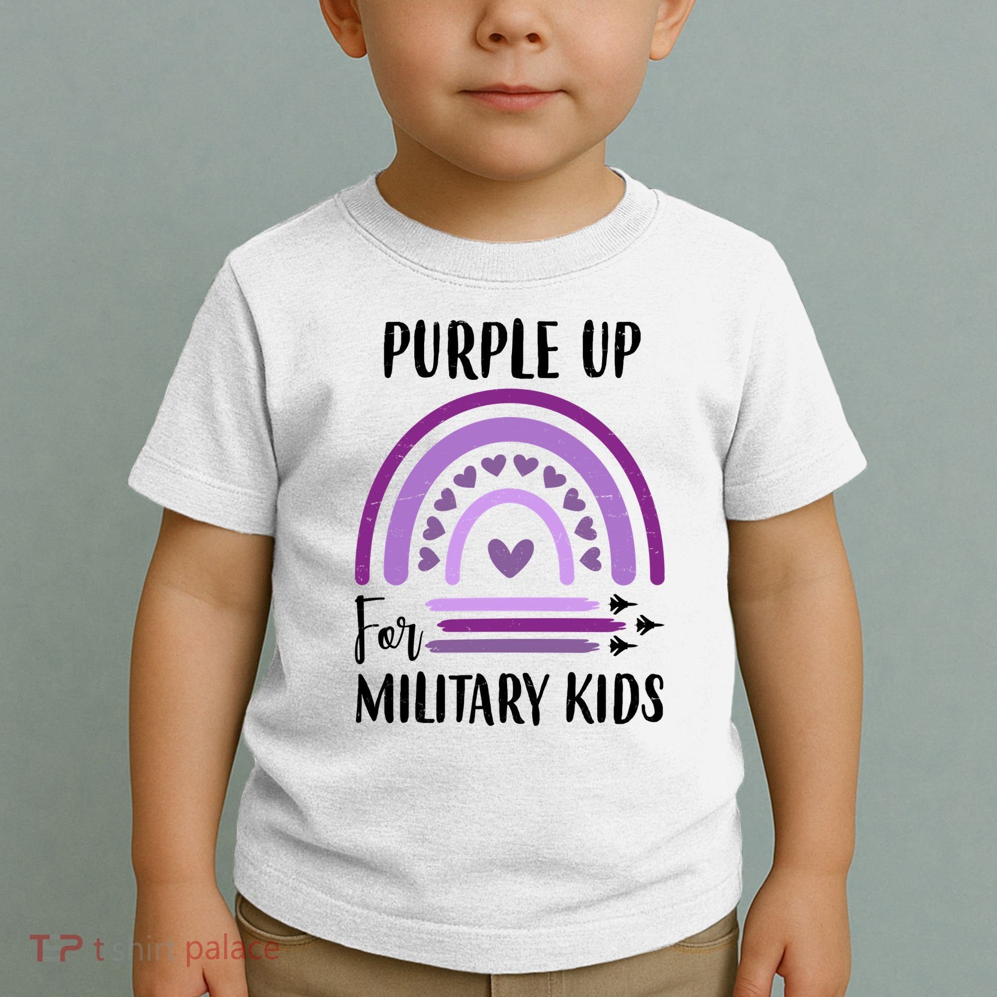 Military Purple Up Rainbow Heart Toddler T-Shirt