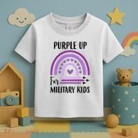 Military Purple Up Rainbow Heart Toddler T-Shirt thumb 3