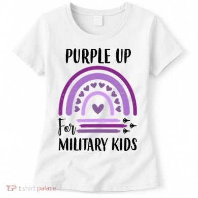 Military Purple Up Rainbow Heart Women's T-Shirt