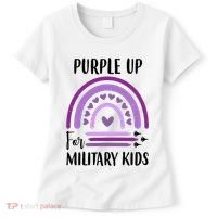 Military Purple Up Rainbow Heart Women's T-Shirt thumb 0