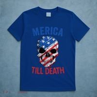 Merica Patriotic Usa Skull American Flag 4th Of July Gift T-Shirt thumb 5