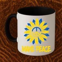 Make Peace Ukraine Strong Sunflower Coffee Mug thumb 2