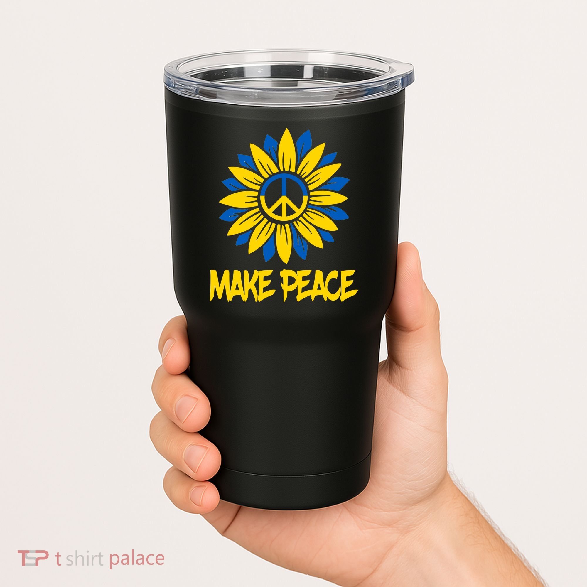 Make Peace Ukraine Strong Sunflower Tumbler