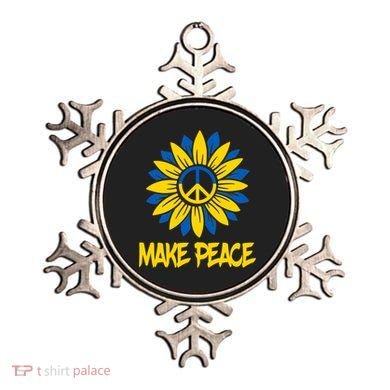 Make Peace Ukraine Strong Sunflower Ornament
