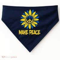 Make Peace Ukraine Strong Sunflower USA-Made Doggie Bandana thumb 0