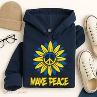 Make Peace Ukraine Strong Sunflower Hoodie thumb 4