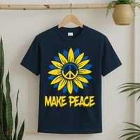 Make Peace Ukraine Strong Sunflower T-Shirt thumb 2