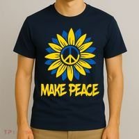 Make Peace Ukraine Strong Sunflower T-Shirt thumb 3