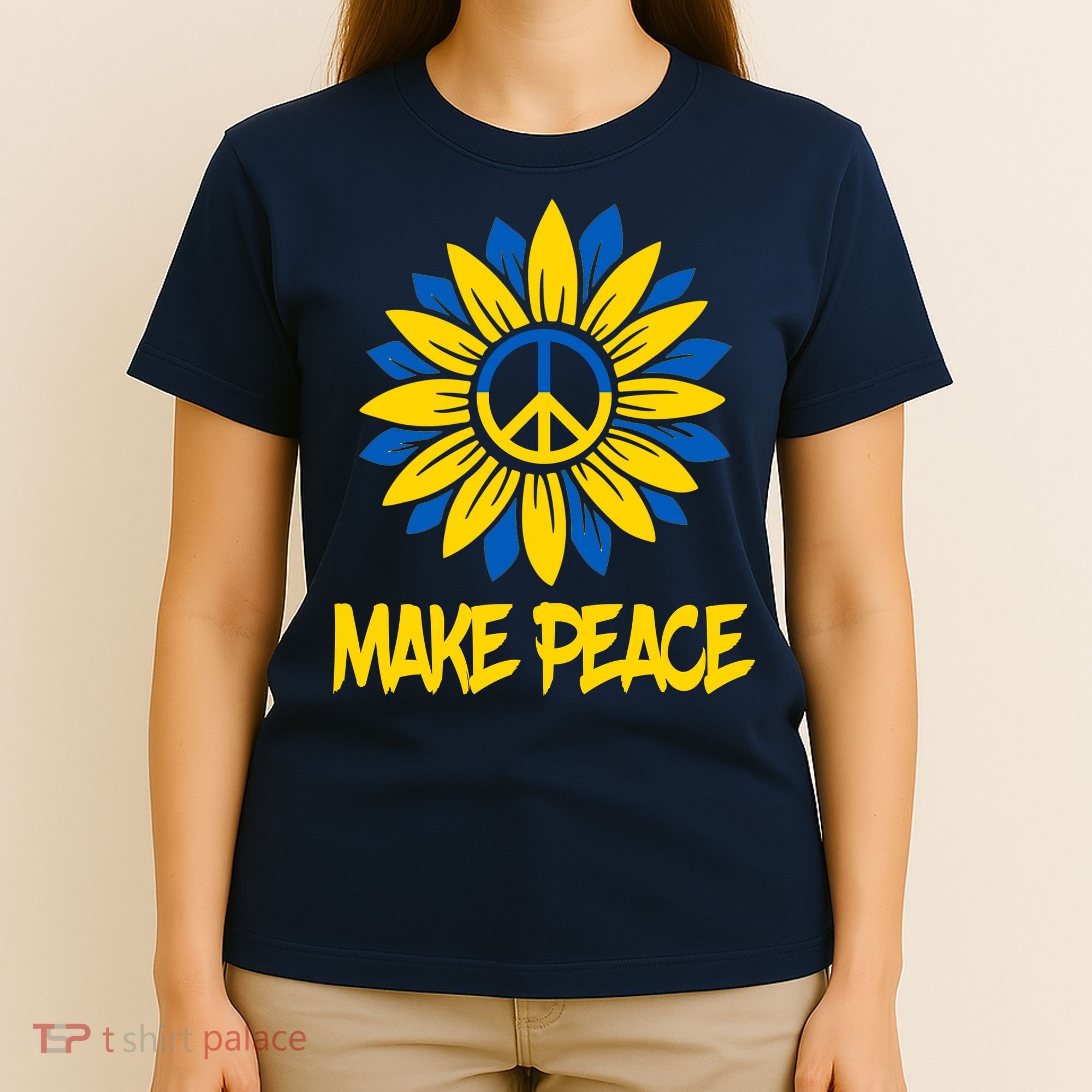 Make Peace Ukraine Strong Sunflower T-Shirt