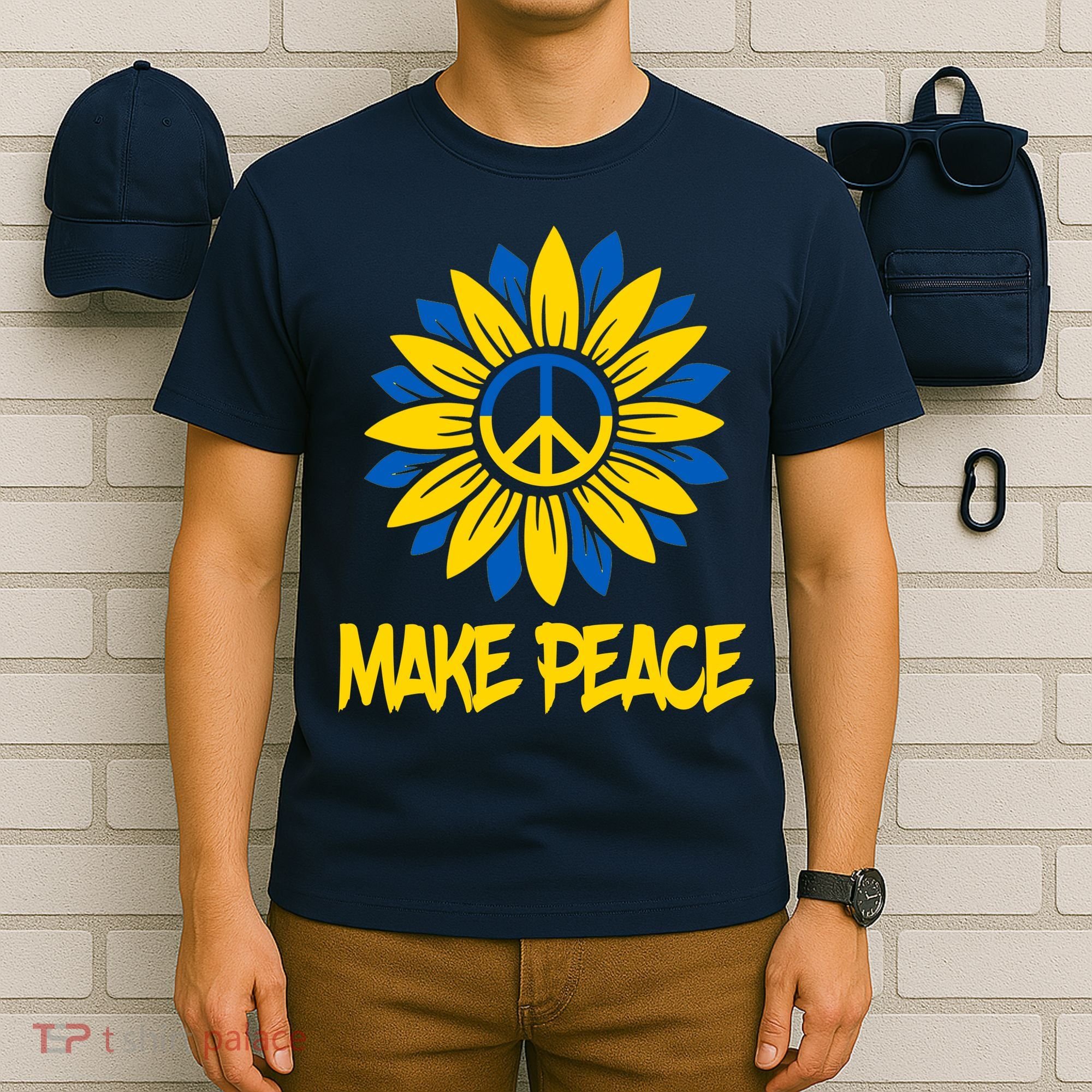 Make Peace Ukraine Strong Sunflower T-Shirt