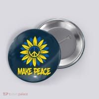 Make Peace Ukraine Strong Sunflower Button thumb 0