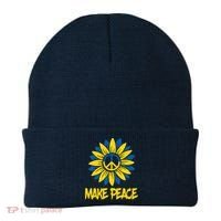 Make Peace Ukraine Strong Sunflower Beanie thumb 0